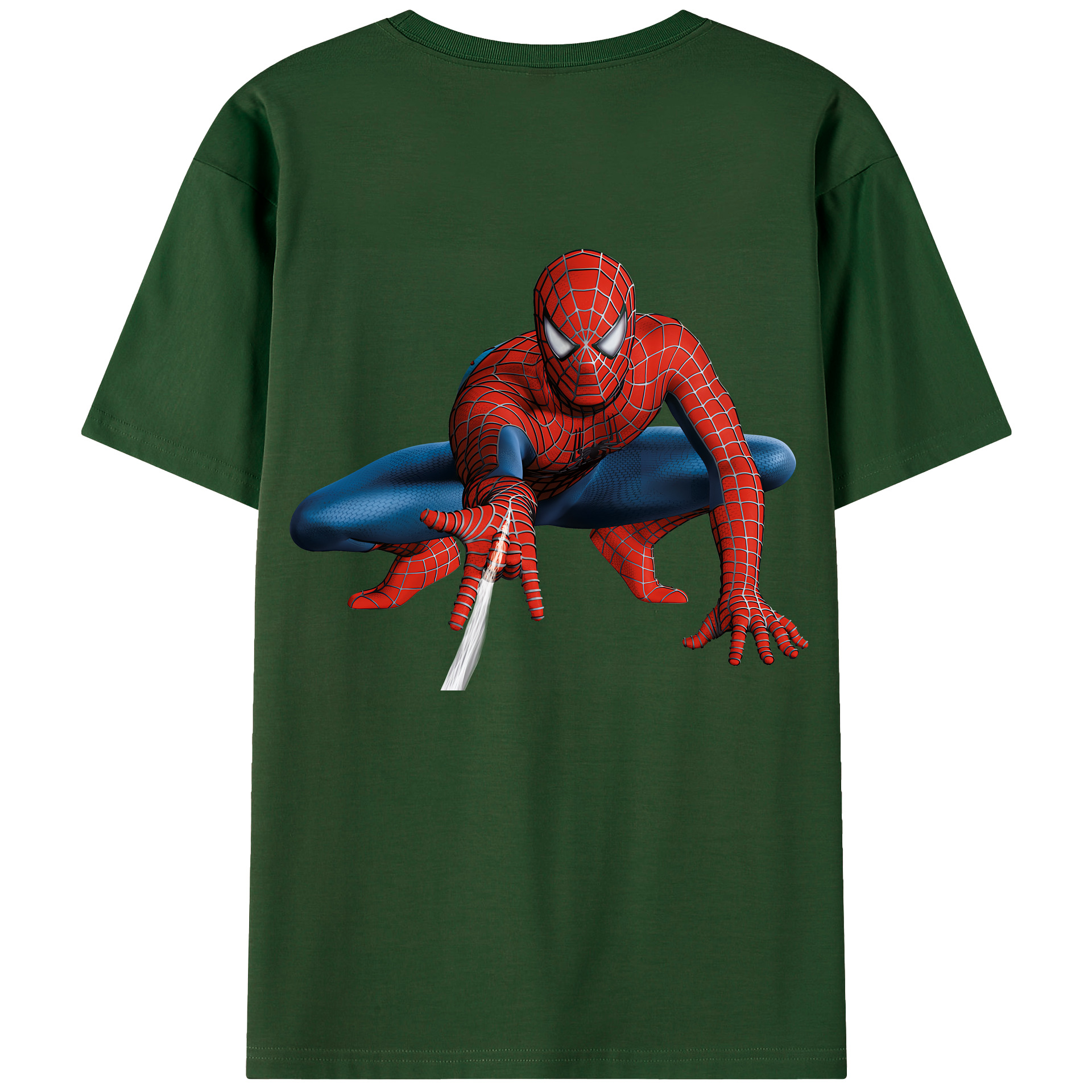 Spider Man スパイダーマン 綿100％半袖Tシャツ（背面プリント）